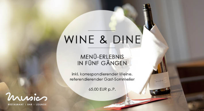 WINE & DINE – Menü-Erlebnis in fünf Gängen