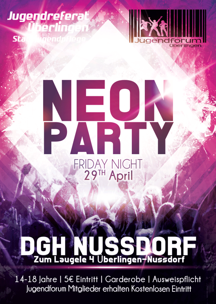 Neonparty | DGH Nußdorf | 29.04.2016 | 14-18 Jahre!