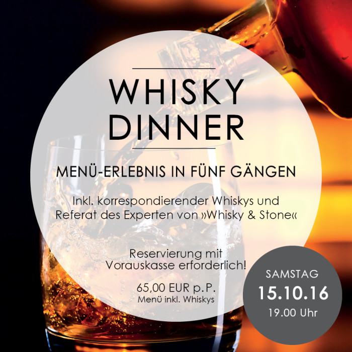 Whisky Dinner – Menü-Erlebnis in fünf Gängen